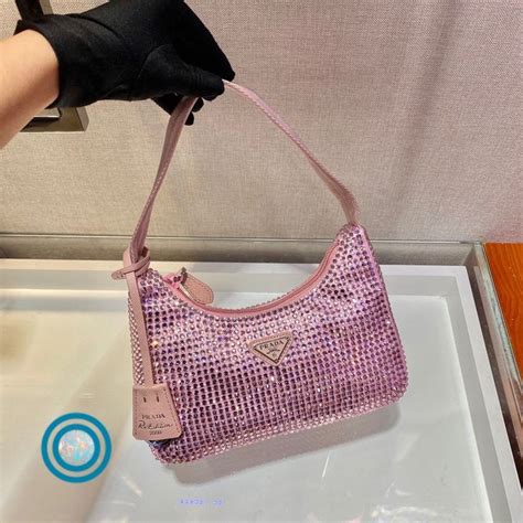 prada glitter bag price|Prada pink rhinestone bag.